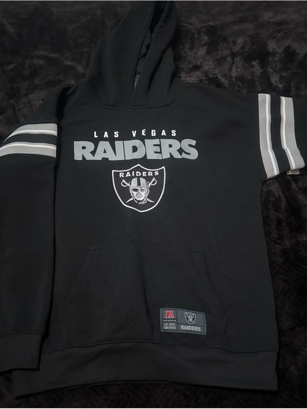 NFL Las Vegas Raiders Black and Gray Crewneck Sweatshirt kids size L 13-14